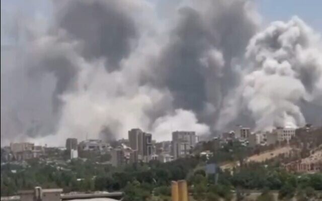 An image taken from a video shared on social media shows the aftermath of Israeli strikes in Tehran on June 23, 2025 (Video screenshot)