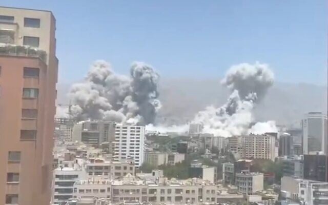 An image taken from a video shared on social media shows the aftermath of Israeli strikes in Tehran on June 23, 2025 (Video screenshot)
