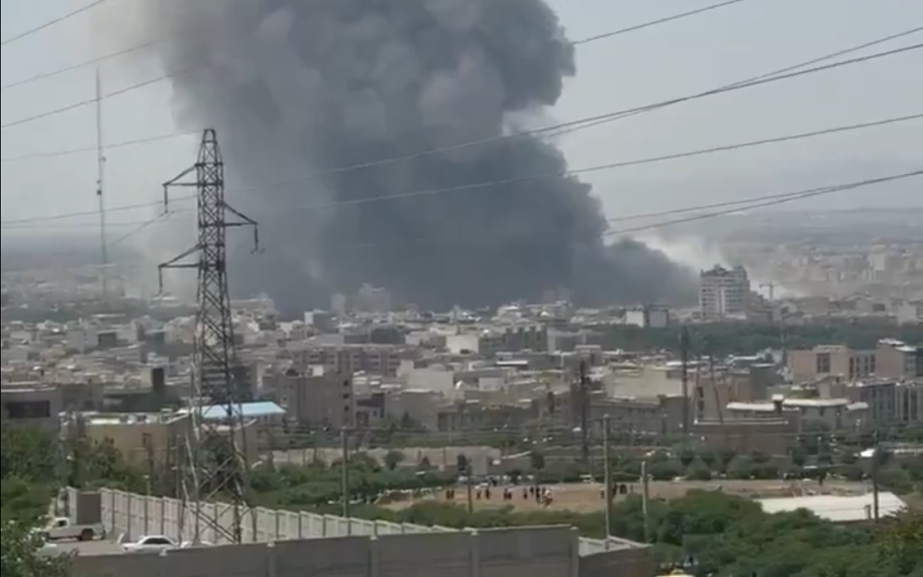 An image taken from a video shared on social media shows the aftermath of Israeli strikes in Tehran on June 23, 2025 (Video screenshot)