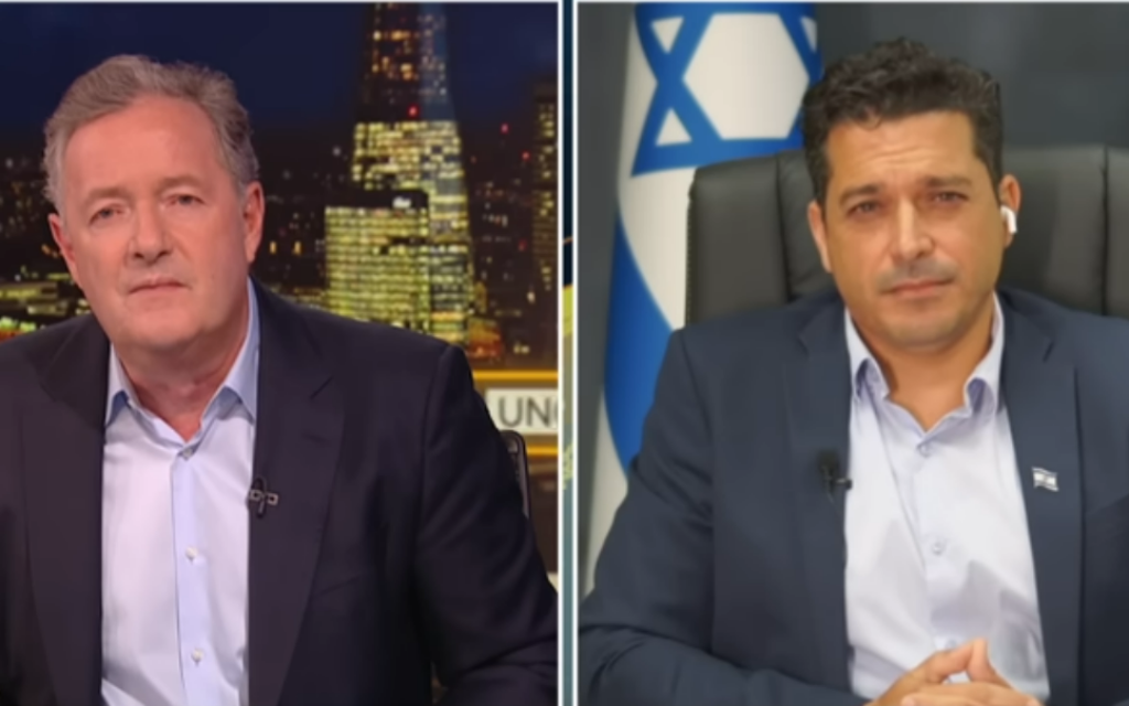 In seething debate, Piers Morgan, Diaspora Minister Chikli spar over antisemitism claim