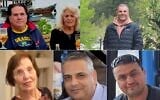 Top (L-R): Yaakov and Hadassah Belo, Uri Levy; Bottom (L-R): Daisy Yitzhaki, Dani Avraham, Igor Fradkin. All were killed in Iranian ballistic missile strikes on Petah Tikva and Haifa on June 16, 2025. (Social media, used in accordance with Clause 27a of the Copyright Law)