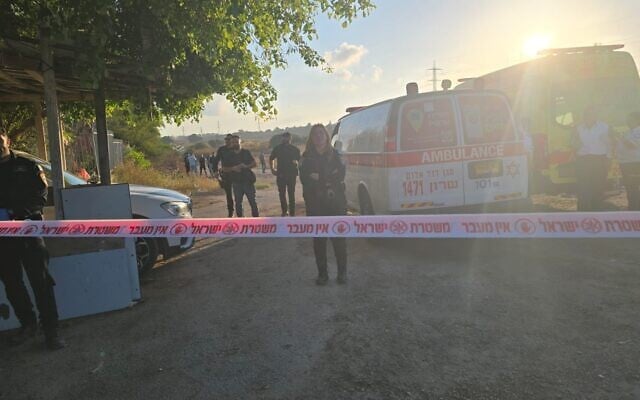The scene where a man was shot and killed in Netanya, June 2, 2025 (Israel Police)