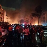 The scene in Haifa after an Iranian ballistic missile attack, June 15, 2025 (United Hatzalah)