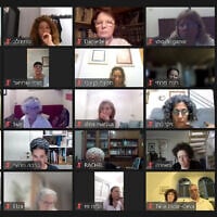 A screen capture of attendees at a virtual meeting of Shift 101, the mostly silent protest for the hostages who met online on June 16, 2025 (Courtesy)