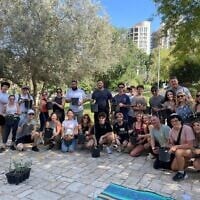 Birthright participants doing a nature activity in the Negev after their visits were indefinitely extended due to Israel's war with Iran, June 2025. (Birthright Israel)