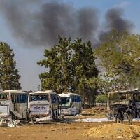 Damage is seen after an Iranian missile strike in central Israel, June 17, 2025. (Eli Katzoff/Times of Israel)
