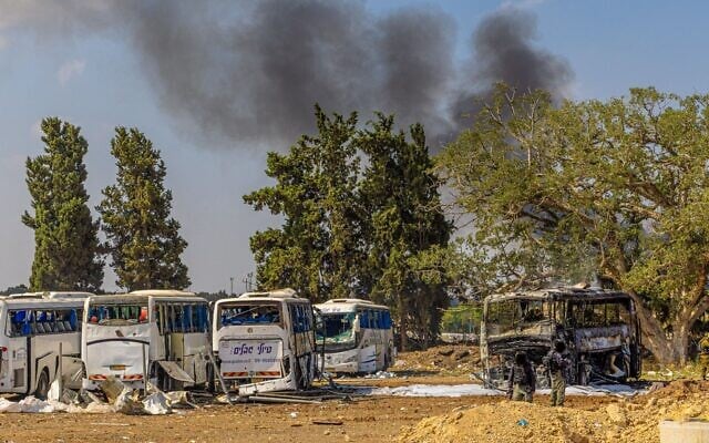 Damage is seen after an Iranian missile strike in central Israel, June 17, 2025. (Eli Katzoff/Times of Israel)