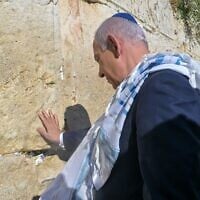 Prime Minister Benjamin Netanyahu visits the Western Wall in Jerusalem on June 22, 2025. (Kobi Gideon/GPO)