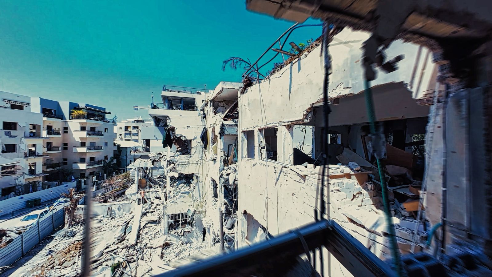 NextImg:Aftermath: Flight through one Iranian missile impact site