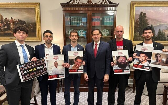 US Secretary of State Marco Rubio meets with representatives of hostages' families in Washington, DC, June 27, 2025. (Hostages and Missing Families Forum) US Secretary of State Marco Rubio meets with representatives of hostages' families in Washington, DC, June 27, 2025. (Hostages and Missing Families Forum)