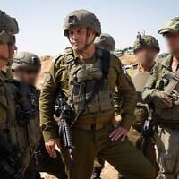 IDF Chief of Staff Lt. Gen. Eyal Zamir speaks with officers in the northern Gaza Strip, June 11, 2025. (Israel Defense Forces)