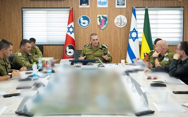 IDF Chief of Staff Lt. Gen. Eyal Zamir meets officers in southern Israel, June 18, 2025. (Israel Defense Forces)