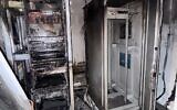 A West Bank security installation that was torched overnight by settlers on June 30, 2025 (Israel Defense Forces)