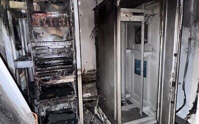A West Bank security installation that was torched overnight by settlers on June 30, 2025 (Israel Defense Forces)