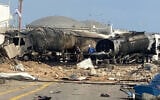 Damage at the Bazan Group's oil refinery in the Haifa Bay after it was hit by an Iranian missile overnight June 15-16. (Used in accordance with clause 27a of the copyright law)
