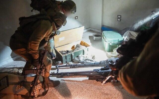 Weapons found by IDF troops during an operation in southern Syria's Beit Jinn, early June 12, 2025. (Israel Defense Forces)