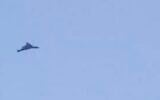 An Iranian drone, apparently en route to Israel, is seen over Iraq on June 13, 2025 (Screen grab used in accordance with Clause 27a of the Copyright Law)