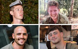 Clockwise from top left: IDF soldiers Staff Sgt. Yoav Raver, Staff Sgt. Uri Yhonatan Cohen, Sgt. First Class Tom Rotstein, and Sgt. Maj. (res.) Chen Gross, who were killed in Gaza on June 6, 2025. (Israel Defense Forces)
