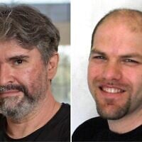 Prof. Alexander Binshtok, left, from the Hebrew University’s Faculty of Medicine and Center for Brain Sciences (Courtesy/Maxim Dinshtein) and Prof. Avi Priel from its School of Pharmacy (Courtesy/Avi Priel)