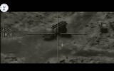 Screenshot from footage released by the Mossad showing strikes carried out by commandos of the Israeli spy agency on Iranian air defenses in Iran, early July 13, 2025. (Mossad screenshot)