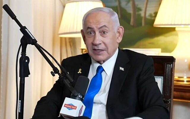 Prime Minister Benjamin Netanyahu interviewed by the Nelk Boys on "The Full Send Podcast," at Blair House, Washington, DC, July 22, 2025. (Youtube screenshot) Prime Minister Benjamin Netanyahu interviewed by the Nelk Boys on "The Full Send Podcast," at Blair House, Washington, DC, July 22, 2025. (Youtube screenshot)