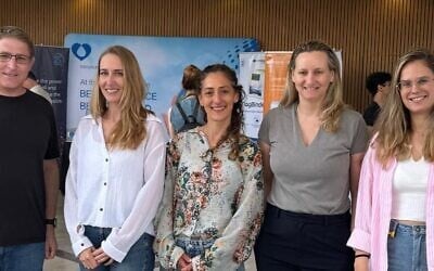 The research team from Tel Aviv University and Sheba Medical Center, from left to right: Dr. Amit Sitt, Dr. Marina Ben-Shoshan, Dr. Ayelet Di Segni, Prof. Lihi Adler-Abramovich and Dana Cohen-Gerassi. (Courtesy/Tel Aviv University)