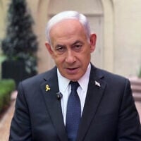 Prime Minister Benjamin Netanyahu speaks in a video statement from Washington, DC, July 10, 2025. (Screenshot/GPO)