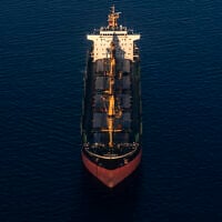 ILLUSTRATIVE: Antigua-flagged bulk carrier vessel Vega Granat sailing off the coast of Larnaca on June 3, 2024. (Amir MAKAR / AFP)
