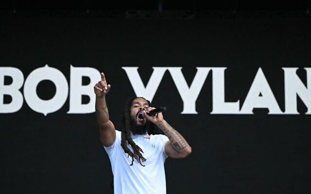 Bobby Vylan of British duo Bob Vylan performs on the West Holts Stage on the fourth day of the Glastonbury music festival at Worthy Farm in the village of Pilton in Somerset, south-west England, on June 28, 2025. (Oli SCARFF / AFP) Bobby Vylan of British duo Bob Vylan performs on the West Holts Stage on the fourth day of the Glastonbury music festival at Worthy Farm in the village of Pilton in Somerset, south-west England, on June 28, 2025. (Oli SCARFF / AFP)