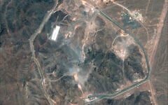 This handout satellite image provided by Maxar Technologies and dated July 1, 2025, shows an overview of the Fordo Fuel Enrichment Plant complex in central Iran. (Satellite image ©2025 Maxar Technologies / AFP)