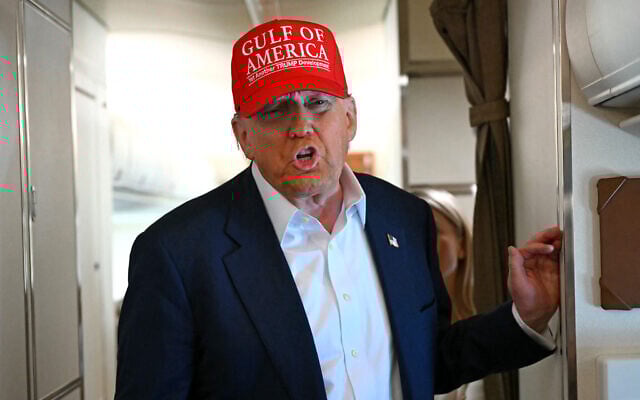 US President Donald Trump speaks with the press on board Air Force One as he travels from Ochopee, Florida, to Joint Base Andrews, Maryland on July 1, 2025. (Andrew Caballero-Reynolds/AFP)