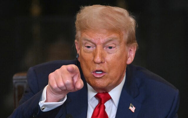 US President Donald Trump speaks during a multilateral lunch with visiting African leaders in the State Dining Room of the White House in Washington, DC, on July 9, 2025. (Jim WATSON / AFP)