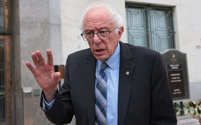 US Senator Bernie Sanders speaks with reporters about his meeting with NYC Mayoral Candidate outside the Dirksen Senate Office Building on July 16, 2025 in Washington. (Michael M. Santiago/Getty Images/AFP) US Senator Bernie Sanders speaks with reporters about his meeting with NYC Mayoral Candidate outside the Dirksen Senate Office Building on July 16, 2025 in Washington. (Michael M. Santiago/Getty Images/AFP)