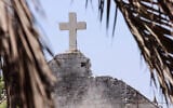 A view of the damage to the Holy Family church in Gaza City following an Israeli strike on the church, in the Zeitoun neighborhood of Gaza City on July 17, 2025. (Omar AL-QATTAA / AFP)