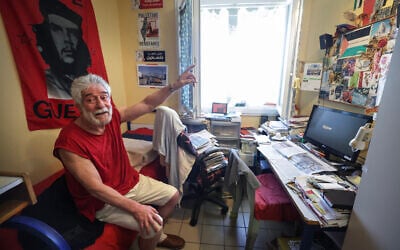 This photograph taken during a visit of French leftist party La France Insoumise (LFI)'s MP Andree Taurinya shows Lebanese terrorist Georges Ibrahim Abdallah sitting in his prison cell in Lannemezan, southwestern France, on July 17, 2025, after an appeals court ordered his release. (Valentine CHAPUIS / AFP)