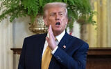 US President Donald Trump speaks to the press at the end of a reception with Republican members of Congress at the White House in Washington, DC on July 22, 2025. (ANDREW CABALLERO-REYNOLDS / AFP)