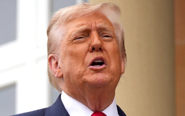 US President Donald Trump speaks with the media at the Trump Turnberry Golf Courses, in Turnberry, southwest Scotland, on July 28, 2025. (Christopher Furlong / POOL / AFP) US President Donald Trump speaks with the media at the Trump Turnberry Golf Courses, in Turnberry, southwest Scotland, on July 28, 2025. (Christopher Furlong / POOL / AFP)