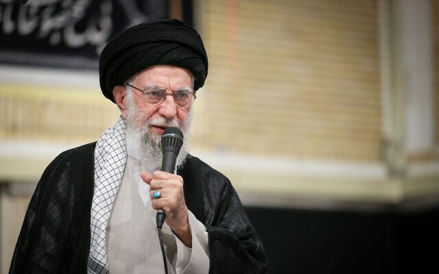 Iran's Supreme Leader Ayatollah Ali Khamenei speaks during a ceremony commemorating Iranian military commanders and scientists who were killed in Iran's 12-day war with Israel in June, in Tehran, Iran July 29, 2025. (KHAMENEI.IR / AFP)