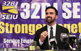 Zohran Mamdani, Democratic nominee for New York City Mayor, speaks during a news conference at the headquarters of SEIU Local 32BJ in New York City on July 30, 2025. (Timothy A. Clary/AFP)