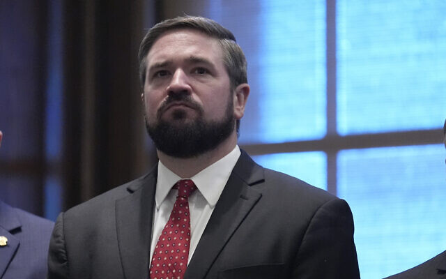 Missouri Attorney General Andrew Bailey stands in the governor's office after being sworn in, January 13, 2025, in Jefferson City, Missouri. (AP/Jeff Roberson) Missouri Attorney General Andrew Bailey stands in the governor's office after being sworn in, January 13, 2025, in Jefferson City, Missouri. (AP/Jeff Roberson)