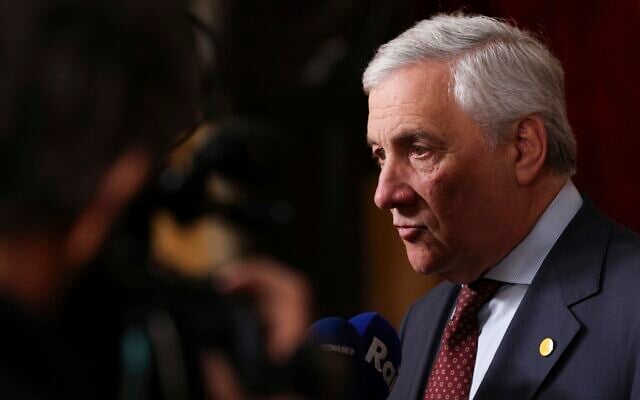 Italy's Foreign Minister Antonio Tajani in London, May 12, 2025. (Adrian Dennis/Pool Photo via AP) Italy's Foreign Minister Antonio Tajani in London, May 12, 2025. (Adrian Dennis/Pool Photo via AP)