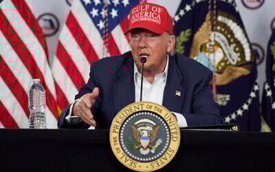US President Donald Trump speaks during a roundtable at a new migrant detention facility at Dade-Collier Training and Transition facility, July 1, 2025, in Ochopee, Florida (AP Photo/Evan Vucci)