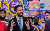 Democrat mayoral candidate Zohran Mamdani speaks during a rally at the Hotel & Gaming Trades Council headquarters in New York, July 2, 2025. (AP Photo/Richard Drew)