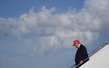 US President Donald Trump arrives on Air Force One at Des Moines International Airport, July 3, 2025, in Des Moines, Iowa. (AP/Alex Brandon)