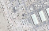 This satellite image from Planet Labs PBC shows damage after an Iranian attack at the Al Udeid Air Base outside of Doha, Qatar, June 25, 2025. (Planet Labs PBC via AP)