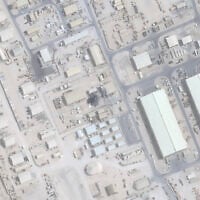 This satellite image from Planet Labs PBC shows damage after an Iranian attack at the Al Udeid Air Base outside of Doha, Qatar, June 25, 2025. (Planet Labs PBC via AP)
