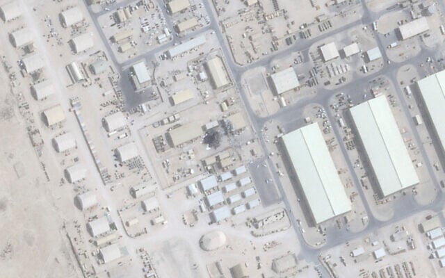 This satellite image from Planet Labs PBC shows damage after an Iranian attack at the Al Udeid Air Base outside of Doha, Qatar, June 25, 2025. (Planet Labs PBC via AP)