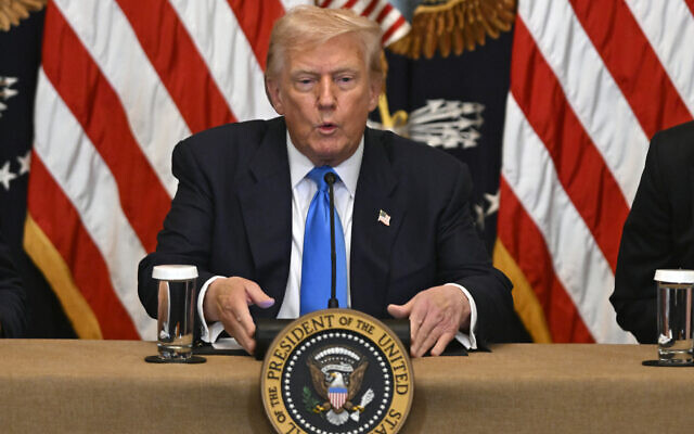 US President Donald Trump speaks at an event to promote his proposal to improve Americans' access to their medical records in the East Room of the White House, Wednesday, July 30, 2025, in Washington. (AP/John McDonnell) US President Donald Trump speaks at an event to promote his proposal to improve Americans' access to their medical records in the East Room of the White House, Wednesday, July 30, 2025, in Washington. (AP/John McDonnell)