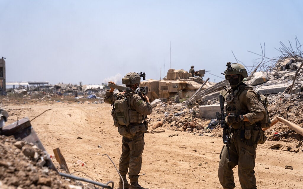IDF troops of the Givati Brigade are seen in northern Gaza's Beit Hanoun, July 30, 2025. (Emanuel Fabian/Times of Israel) IDF troops of the Givati Brigade are seen in northern Gaza's Beit Hanoun, July 30, 2025. (Emanuel Fabian/Times of Israel)