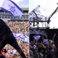 Israeli flags fly in the crowd at Belgium's Tomorrowland music festival, July 19, 2025 (X, used in accordance with clause 27a of the copyright law)